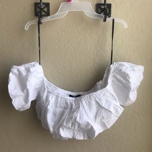 White off the shoulder crop top